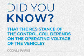 Sapevi che la resistenza della bobina di controllo è definita dalla tensione di lavoro del veicolo?